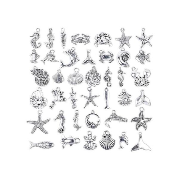 BronaGrand 40 dijes mixtos de plata antigua para hacer