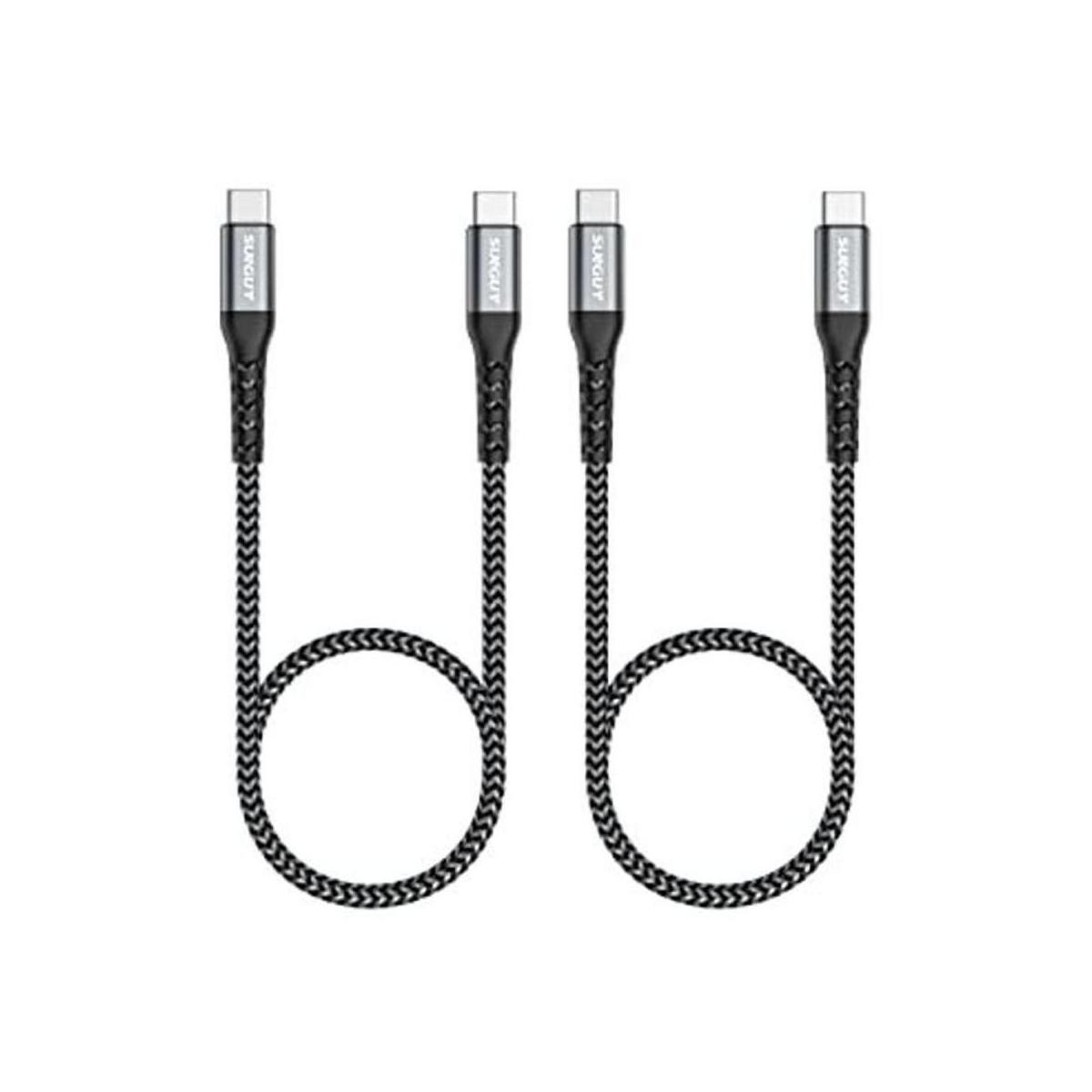 SUNGUY Cable USB C a USB C de 1.5 pies 2 unidades