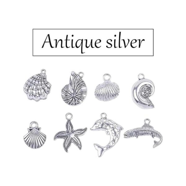BronaGrand 40 dijes mixtos de plata antigua para hacer