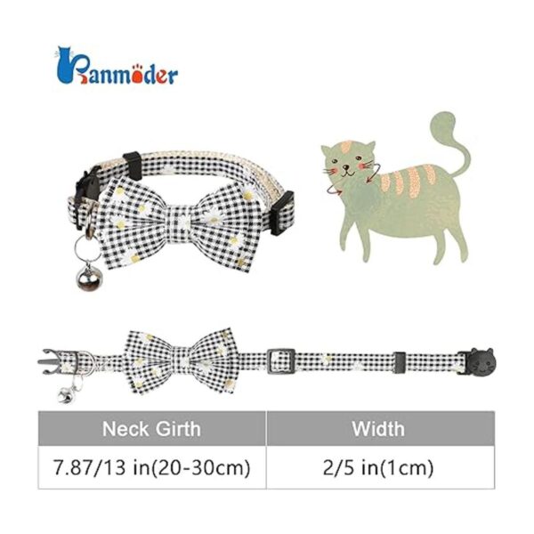 BANMODER Collar de gato con bonito lazo y campana diseño_3
