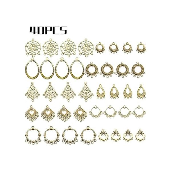 Conectores de aretes 40 piezas de 10 estilos tibetanos