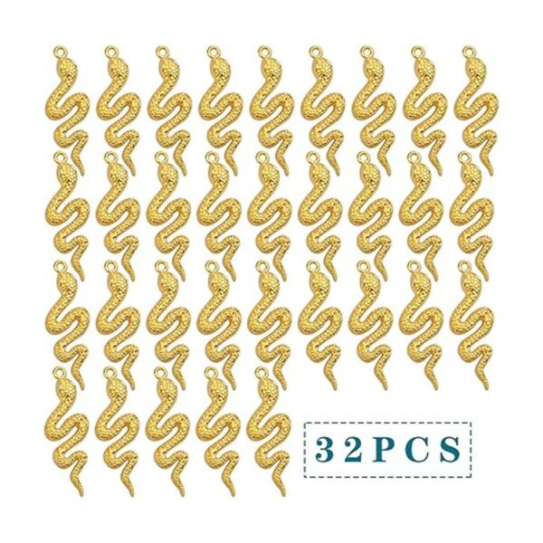 Hmjpng 32 colgantes chapados en oro con forma de serpiente