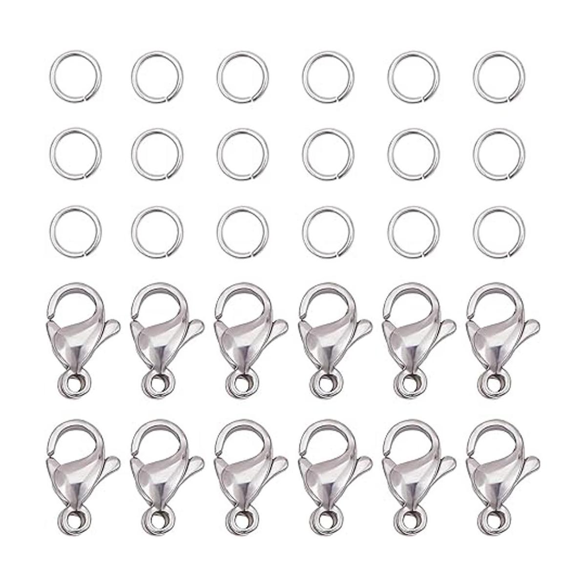 PandaHall 300 anillos de acero inoxidable 304 de 0.173 in