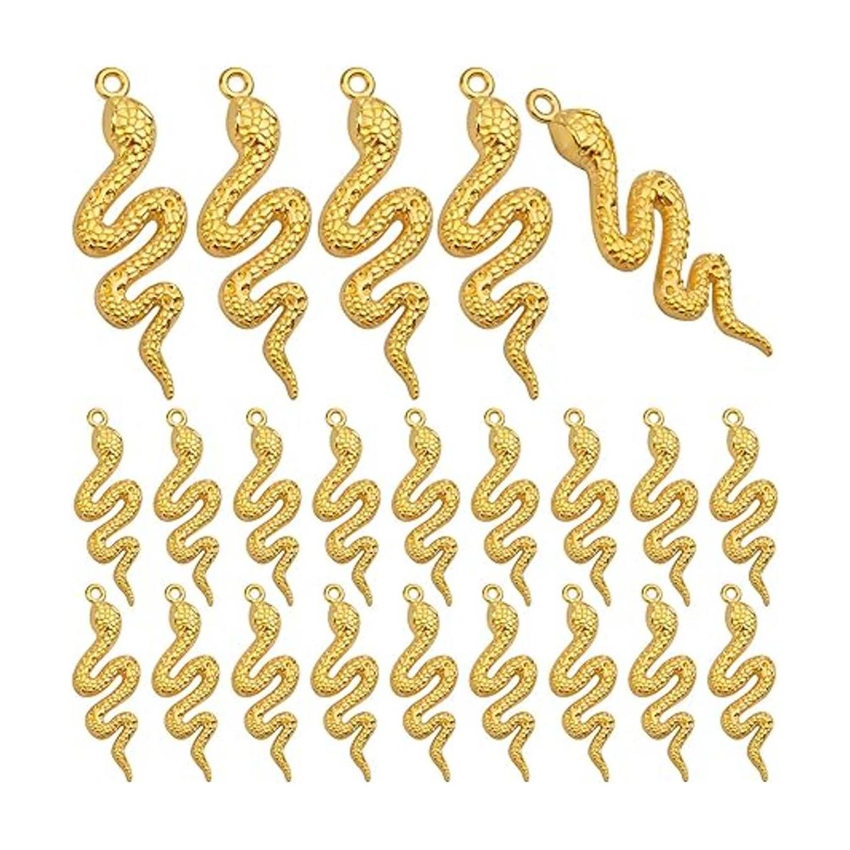 Hmjpng 32 colgantes chapados en oro con forma de serpiente