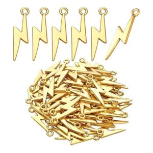 60 colgantes de aleación con diseño de rayo dorado