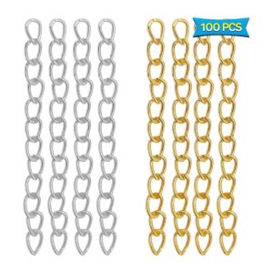 100 cadenas extensoras de 1.969 in x 0.157 in cadena de