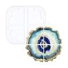 gata Coaster resina epoxi silicona molde redondo geoda_1