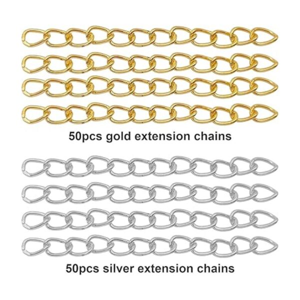 100 cadenas extensoras de 1.969 in x 0.157 in cadena de