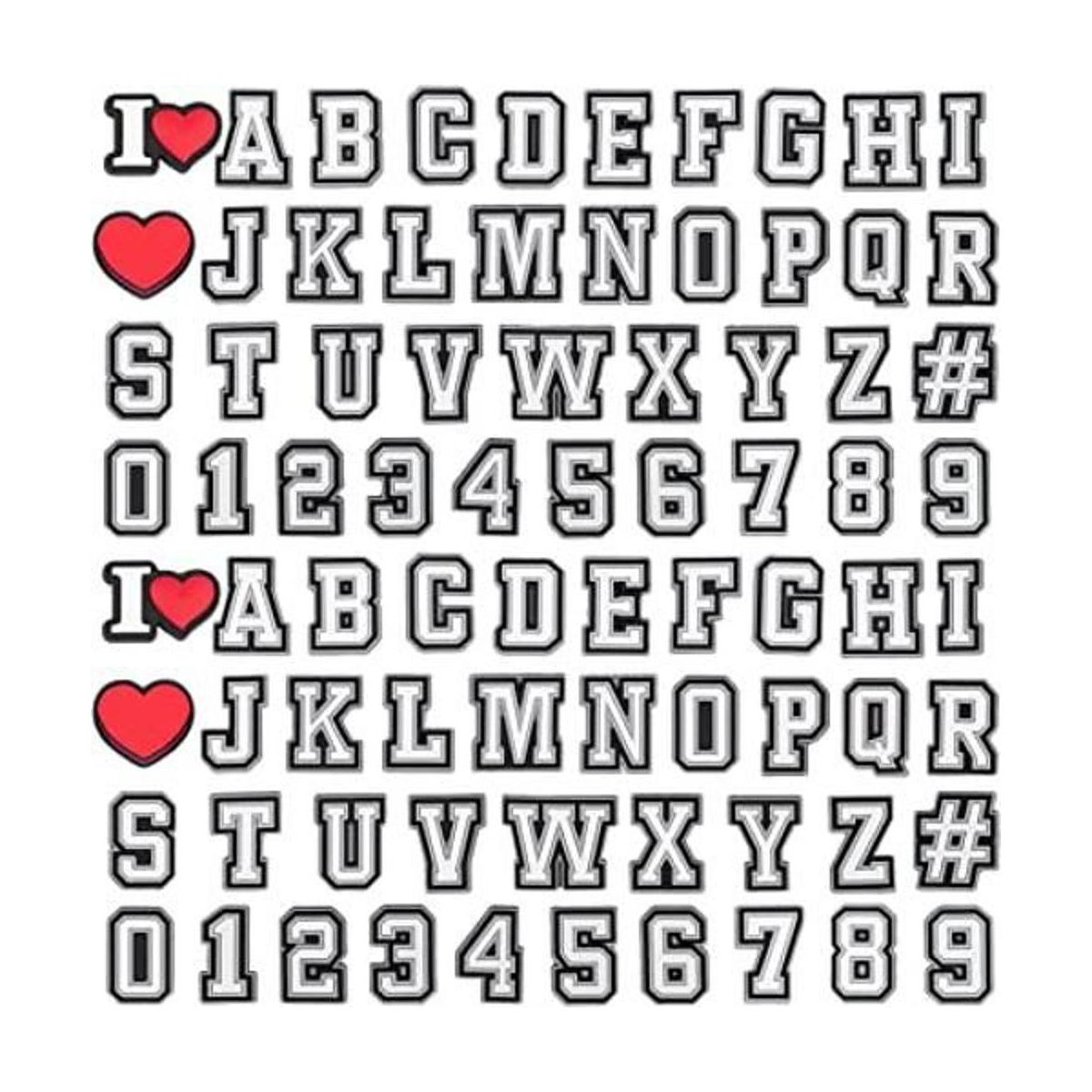 371 unidad letras con números de letras dijes dobles de