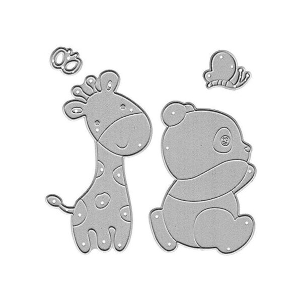 Troqueles de corte de metal con diseño de oso de jirafa_1