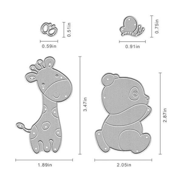 Troqueles de corte de metal con diseño de oso de jirafa_2