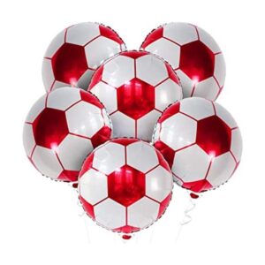 Juego de globos de fútbol gigantes color rojo de aluminio_1