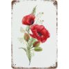 Habilboi Letrero de lata de metal vintage amapola roja