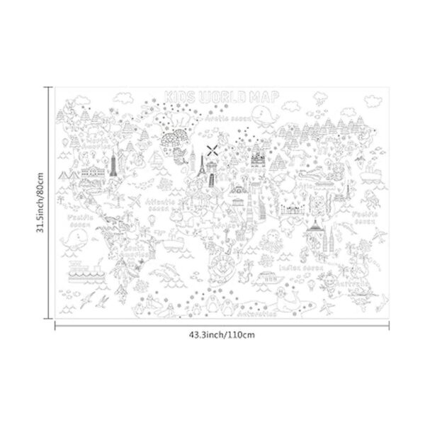 Póster gigante para colorear mapa mundial para niños_2