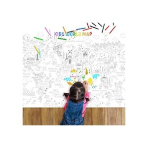 Póster gigante para colorear mapa mundial para niños_1