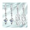 Hmjpng 12 ganchos chapados en plata para arete de