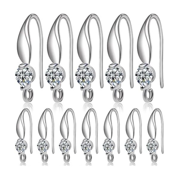Hmjpng 12 ganchos chapados en plata para arete de