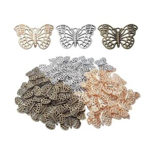 BronaGrand 60 cuentas de mariposa de aleación joyería de