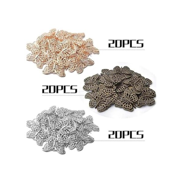 BronaGrand 60 cuentas de mariposa de aleación joyería de