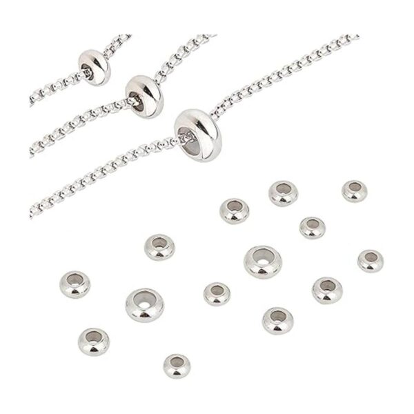 PH PandaHall 30 cuentas deslizantes de acero inoxidable