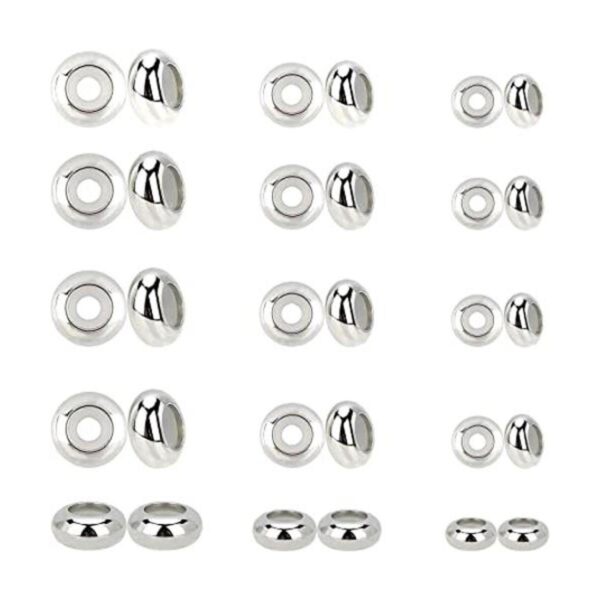 PH PandaHall 30 cuentas deslizantes de acero inoxidable