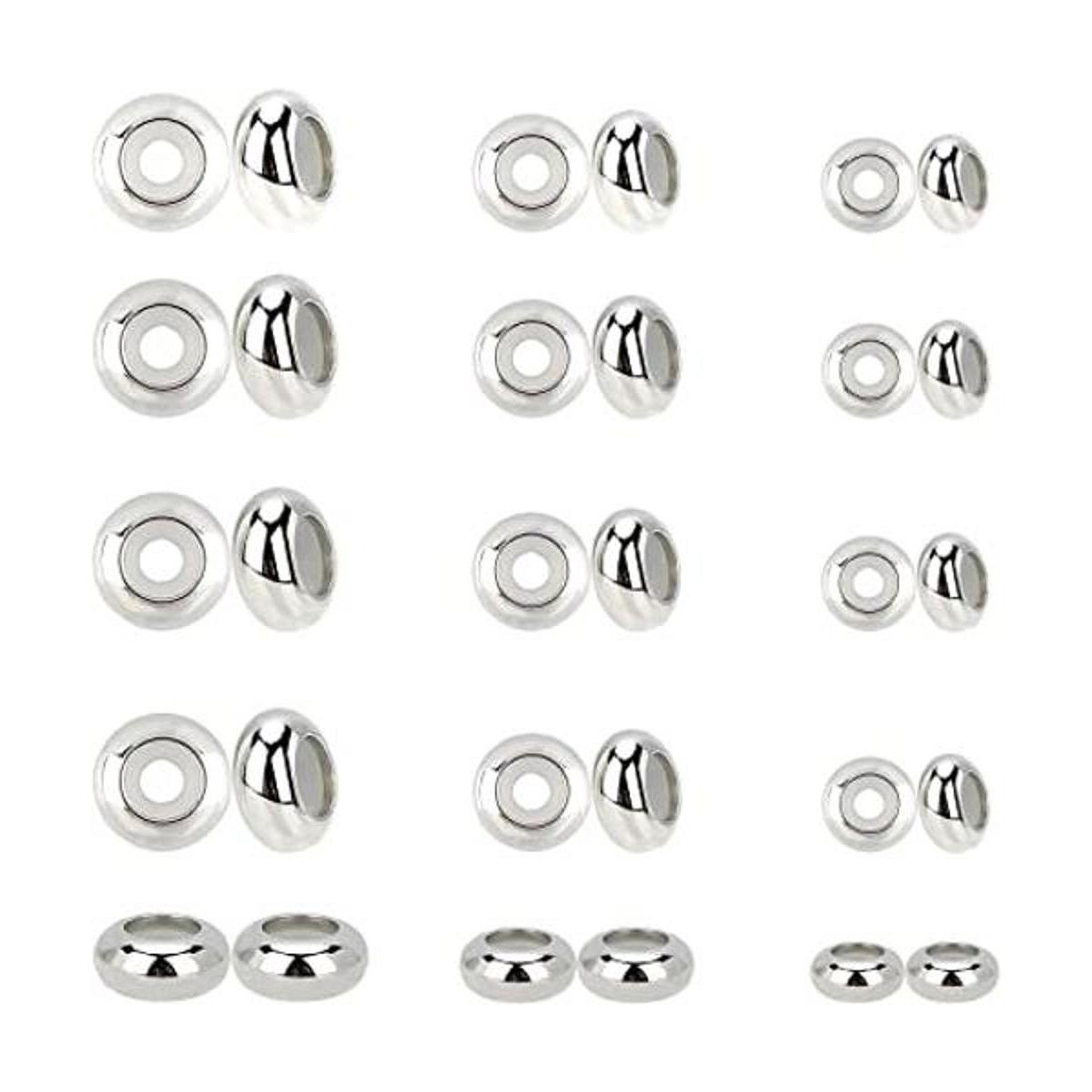 PH PandaHall 30 cuentas deslizantes de acero inoxidable