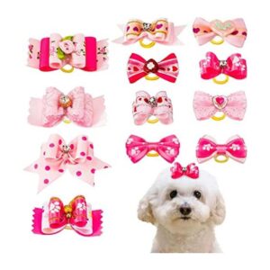 MTLEE 12 piezas pequeñas de pelo de perro arco bandas de