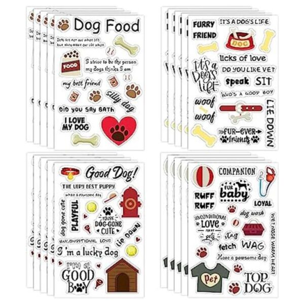 20 hojas de calcomanías de perro para álbumes de recortes