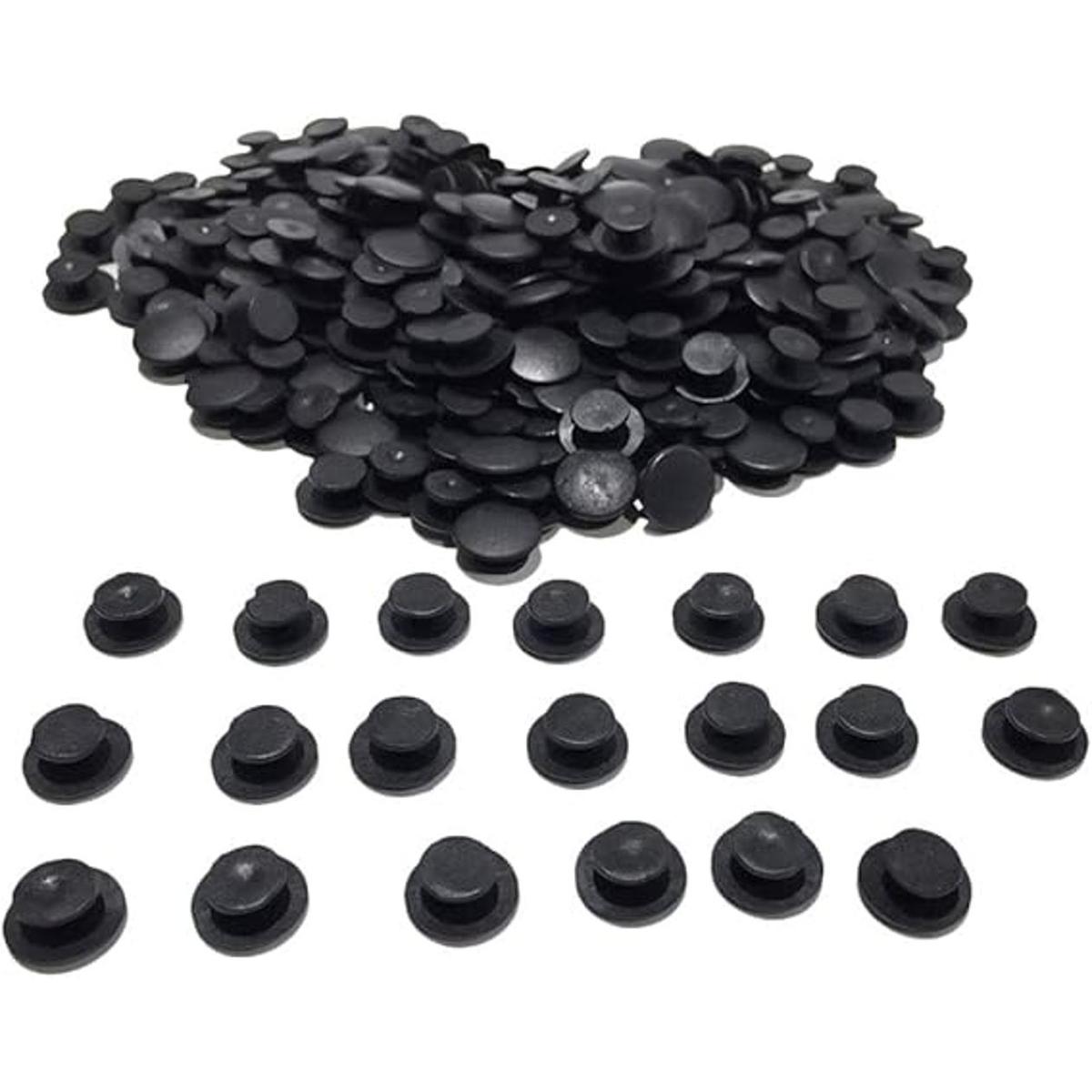 PZRT 50pcs Negro Botones Adornos de Plástico para Encantos