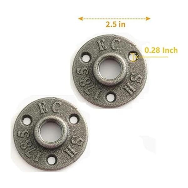 Paquete de 2 bridas de piso de 12 pulgada de hierro_2
