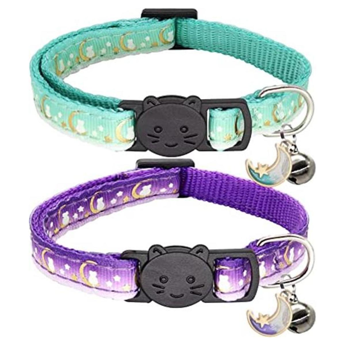 Giecooh 2 Pack Breakaway Cat Collar with BellsAdjustable