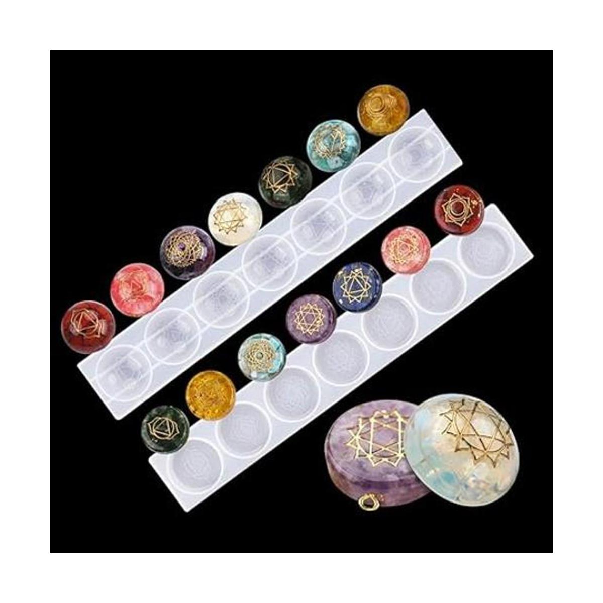 Moldes de resina de 7 piedras de chakras 2 piezas