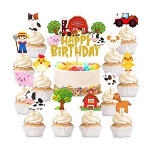 49 piezas de decoración de pastel de animales de granja_1