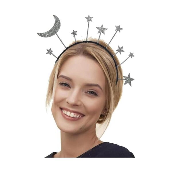 Amosfun Diadema de luna con estrella para fiesta de_1