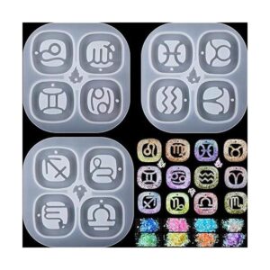 3 piezas de moldes de resina para llavero del zodiaco_1