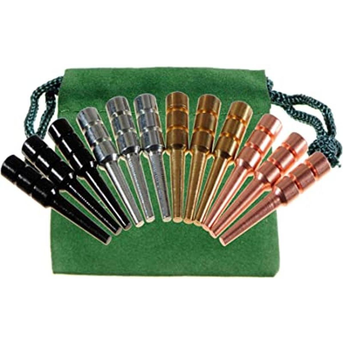 Premium Metal Cribbage Pegs Juego de 12 en cuatro
