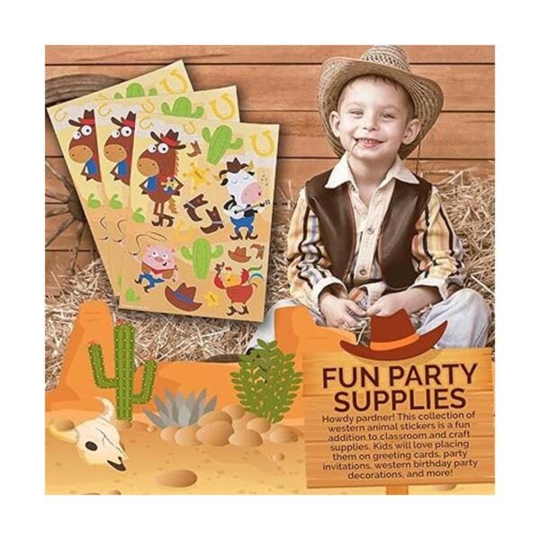 Fun Express Hojas de pegatinas de animales occidentales_2