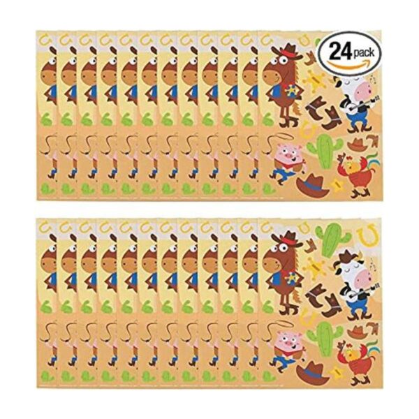 Fun Express Hojas de pegatinas de animales occidentales_1