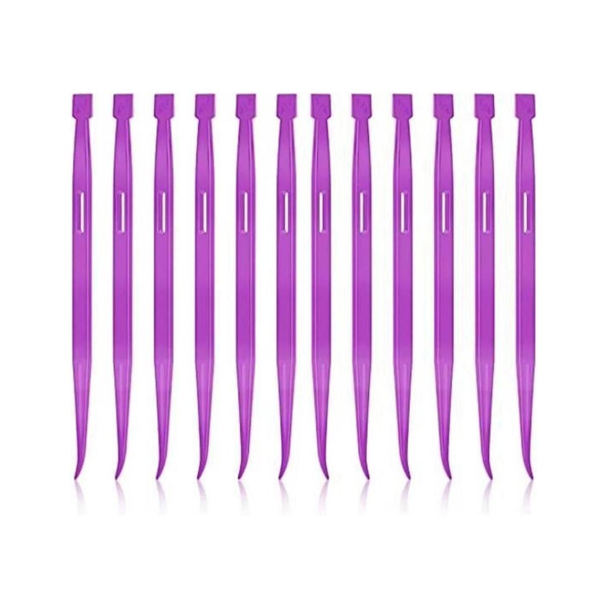 12 piezas púrpura Thang herramientas de coser de plástico