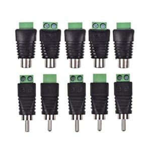Lemoy Paquete de 10 conectores RCA macho y hembra a_1