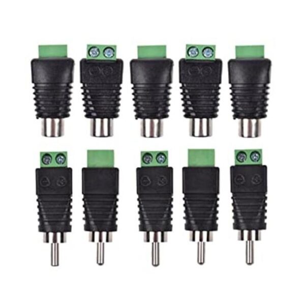 Lemoy Paquete de 10 conectores RCA macho y hembra a_1
