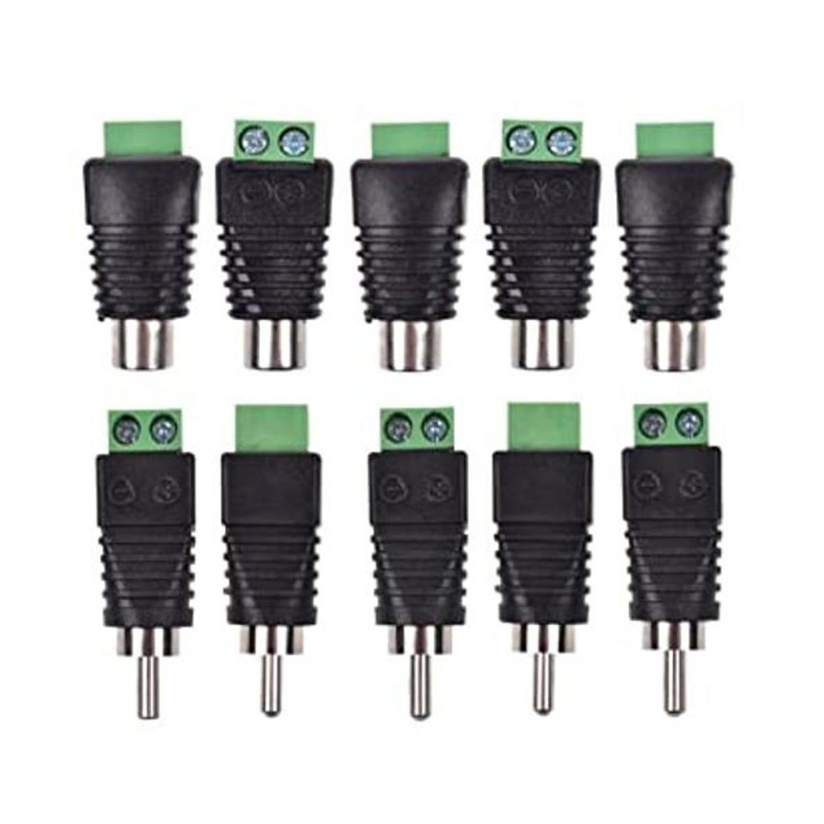 Lemoy Paquete de 10 conectores RCA macho y hembra a