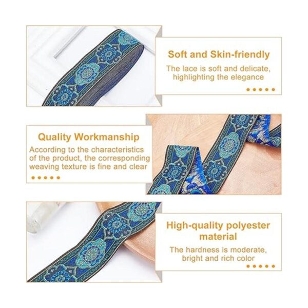 PH PandaHall Cinta jacquard vintage de 1.3 pulgadas cinta