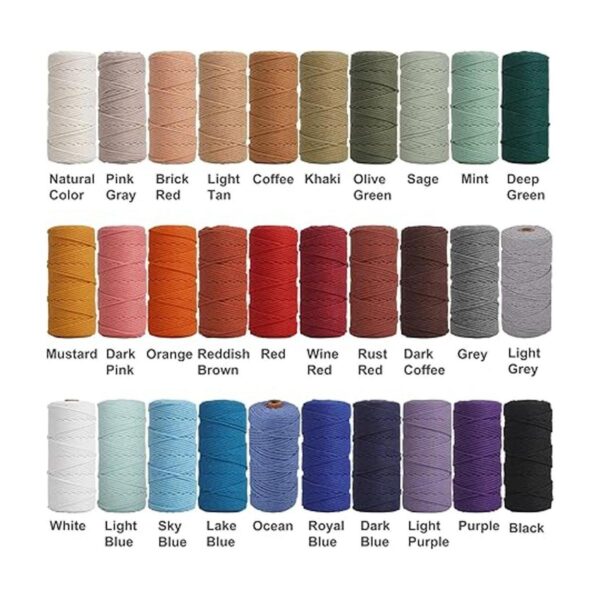 NOANTA Cordón de macramé gris de 0.118 in x 150 yardas