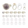 SUNNYCLUE 30 anillos de cabujón ajustables de 0.472 in con