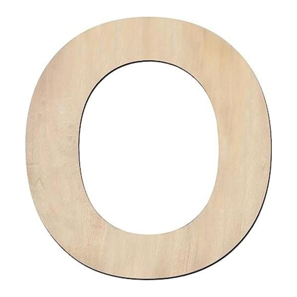 Letra O de madera de 12 pulgadas 14 de pulgada de