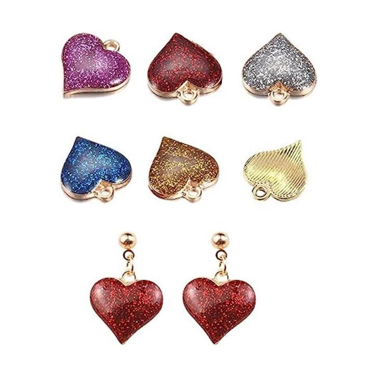 SUKPSY 20 piezas en forma de corazón de aleación esmalte