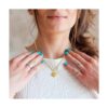 TecUnite Collar de cadena de eslabones chapado en oro de