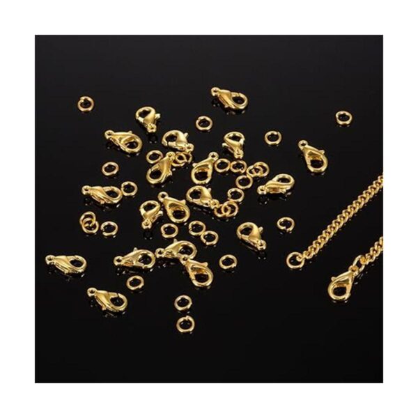 TecUnite Collar de cadena de eslabones chapado en oro de