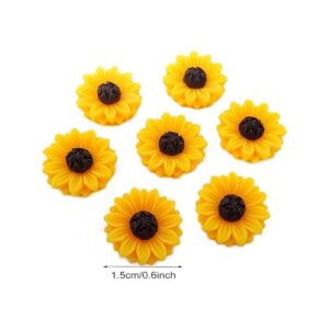 Honbay 60 abalorios de girasol con parte trasera plana de